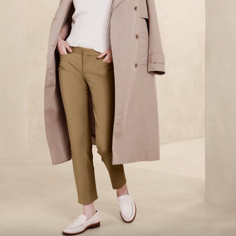 Banana Republic Sloan Dark Camel Slim Ankle Pant 2P NWT